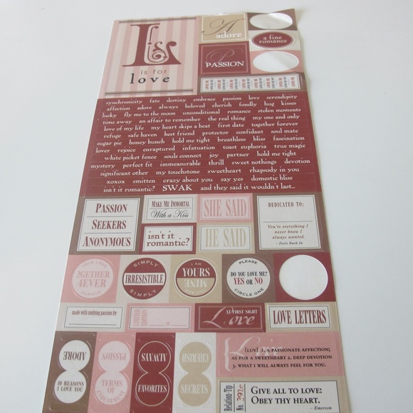 Scrapbooking Sticker Bundle For Paper Crafts Wedding Love - Picture 6 of 16